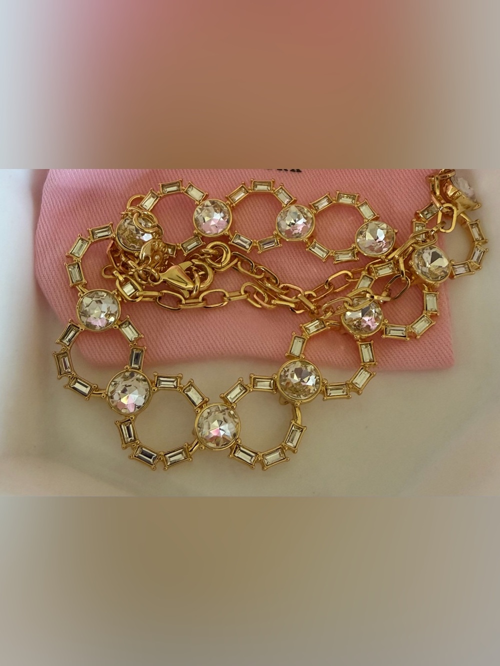 Talbots Gold-Tone Crystal Link Necklace, NWOT - Picture 5 of 7